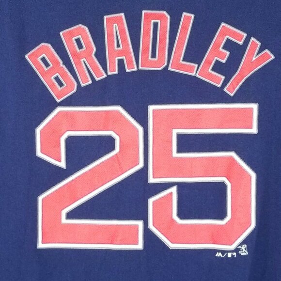 Majestic Boston Red Sox T Shirt Bradley 25 Mens Size 2XL Blue MLB Baseball - Picture 4 of 10